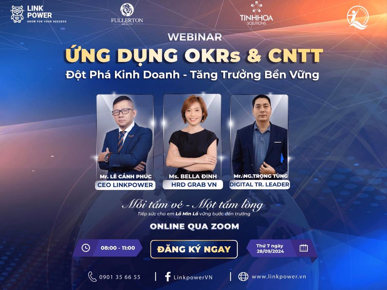 WEBINAR: “ỨNG DỤNG OKRs & CNTT ĐỘT PHÁ KINH DOANH TĂNG TRƯỞNG BỀN VỮNG