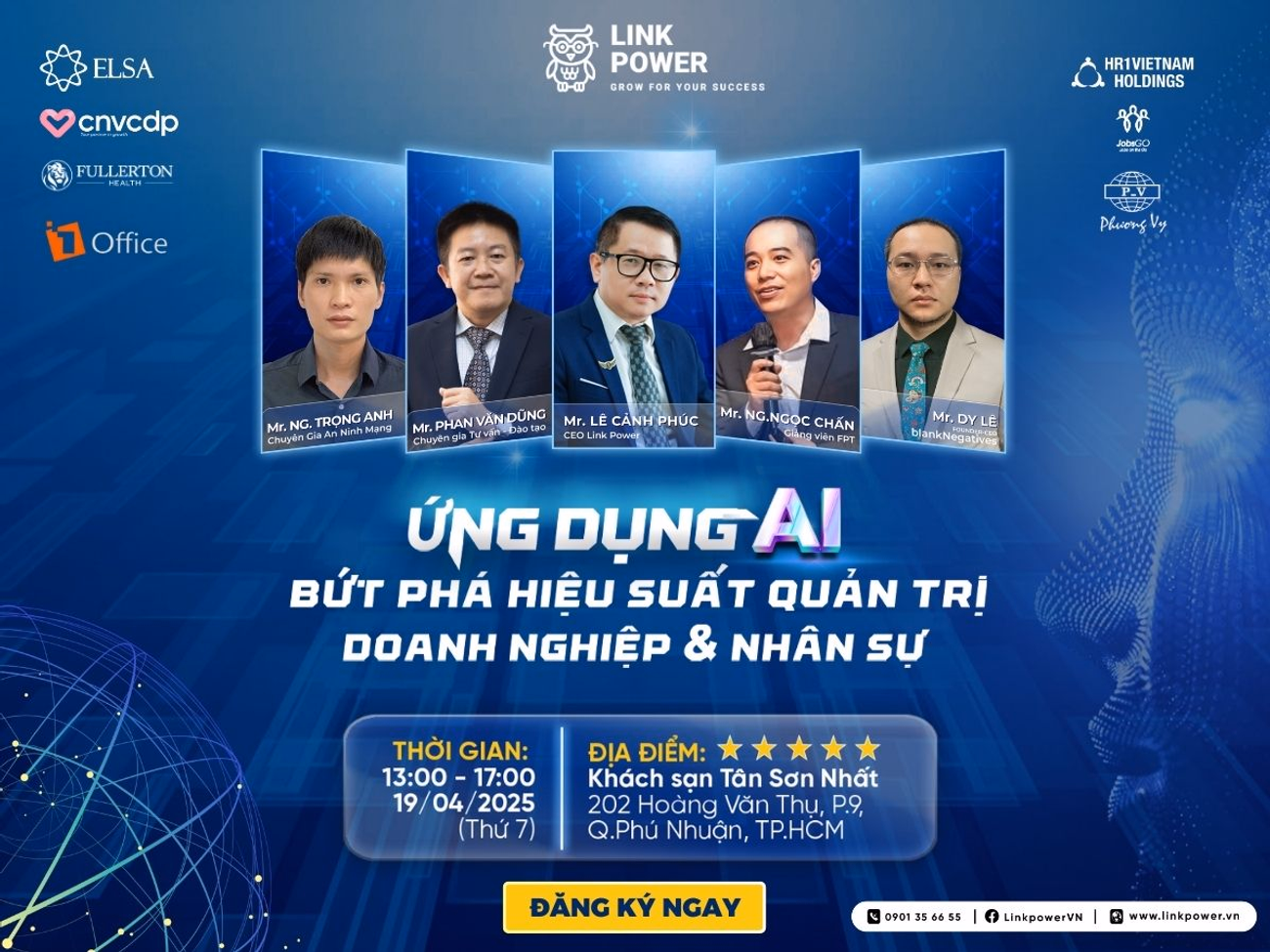 WORKSHOP: "ỨNG DỤNG AI - BỨT PHÁ HIỆU SUẤT QUẢN TRỊ DOANH NGHIỆP & NHÂN SỰ"