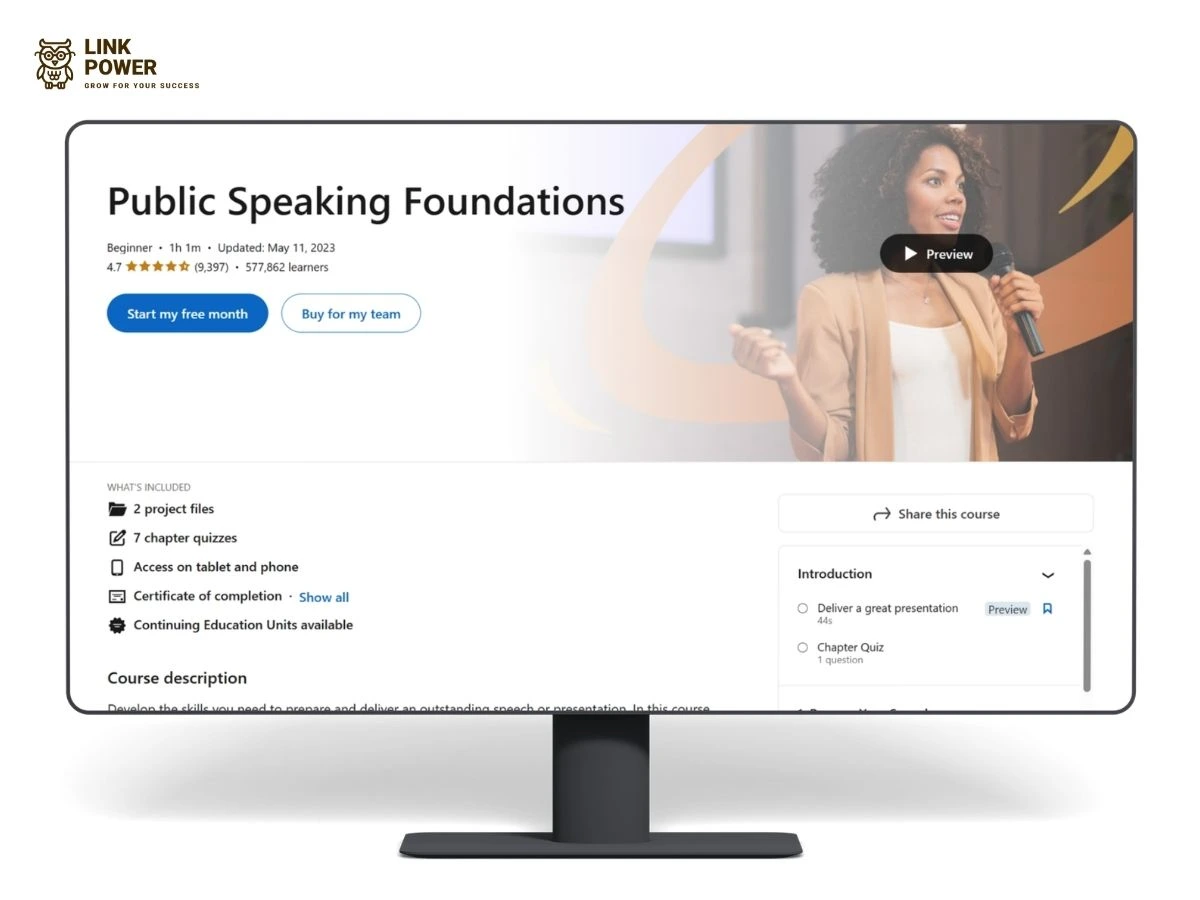 khóa học kỹ năng thuyết trình LinkedIn