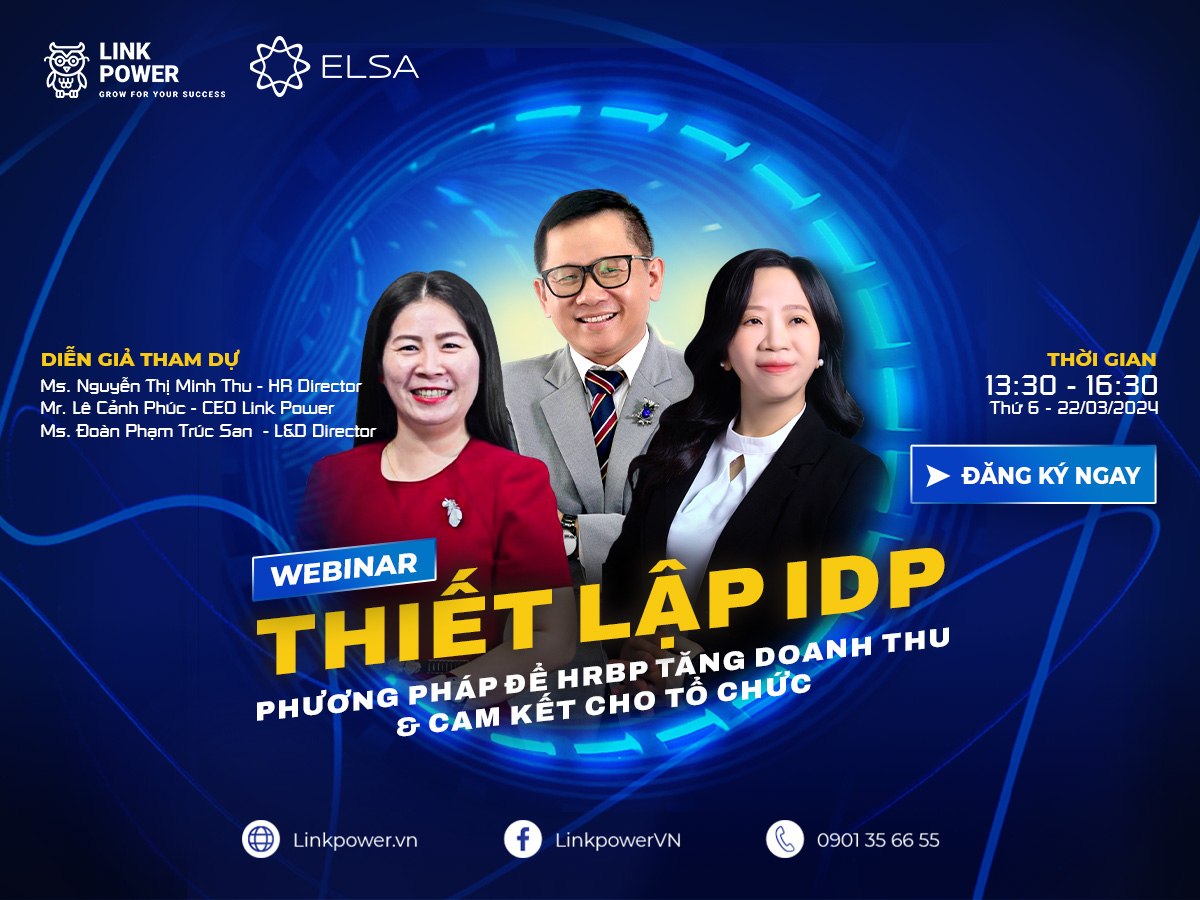 WEBINAR: THIẾT LẬP IDP - PHƯƠNG PHÁP ĐỂ HRBP TĂNG DOANH THU & CAM KẾT CHO TỔ CHỨC