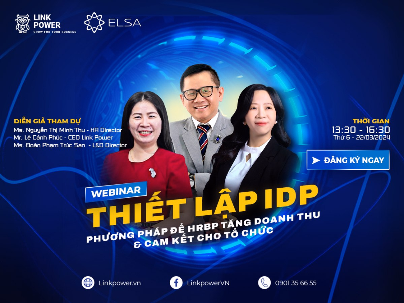 WEBINAR: THIẾT LẬP IDP - PHƯƠNG PHÁP ĐỂ HRBP TĂNG DOANH THU & CAM KẾT CHO TỔ CHỨC