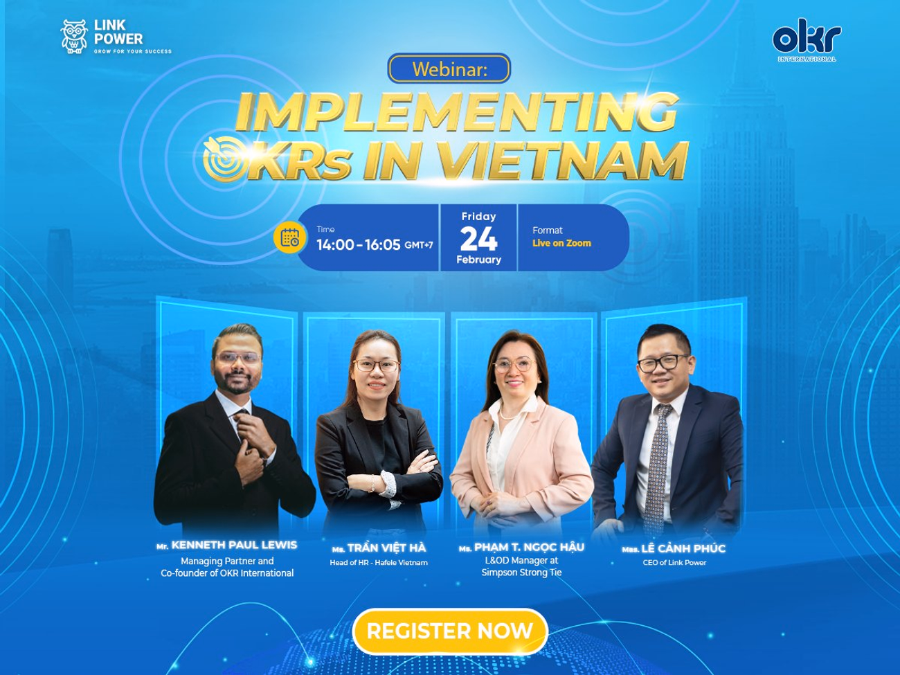 GIỚI THIỆU WEBINAR QUỐC TẾ: IMPLEMENTING OKRs IN VIETNAM 