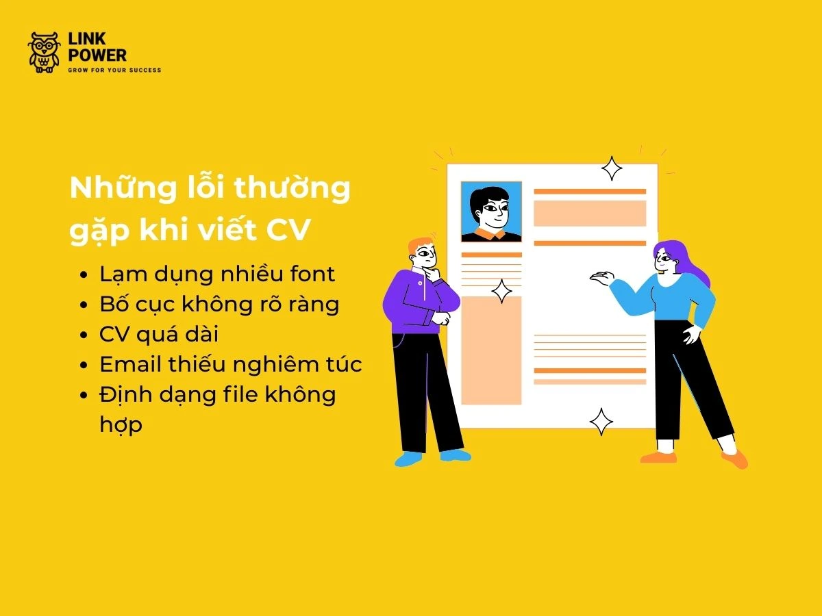 lỗi thường gặp khi thiết kế CV xin việc