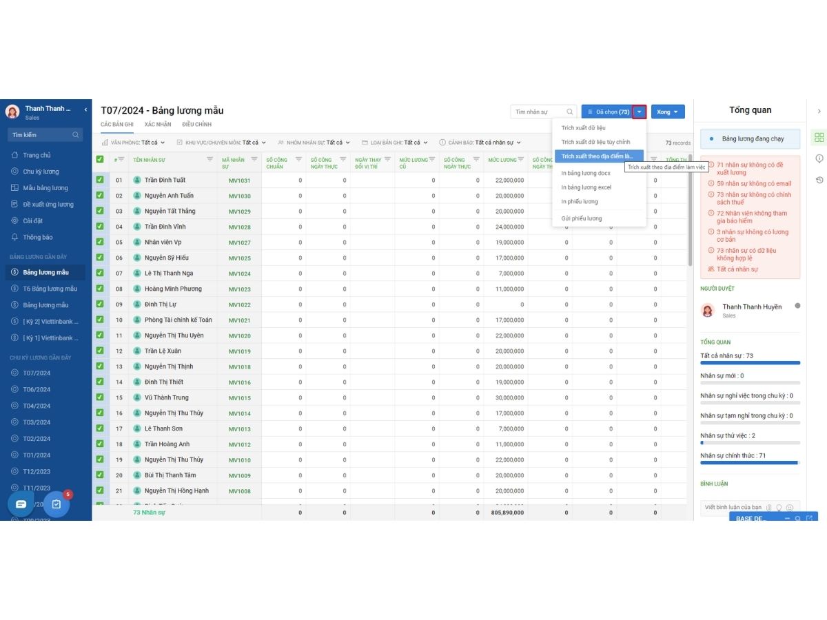 Phần mềm tính lương Base Payroll