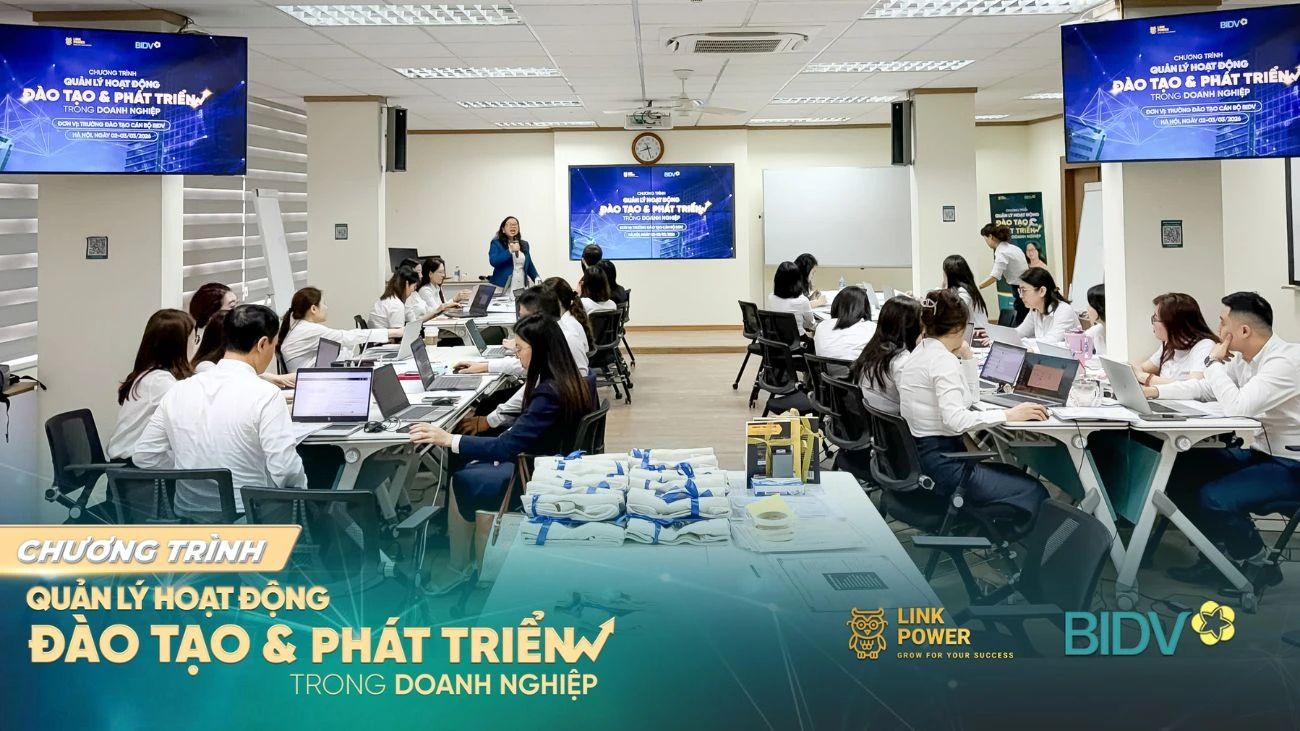 CHƯƠNG TRÌNH ĐÀO TẠO "QUẢN TRỊ HOẠT ĐỘNG ĐÀO TẠO & PHÁT TRIỂN TRONG DOANH NGHIỆP" TẠI BIDV