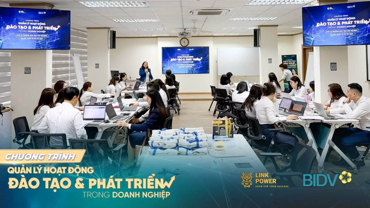 CHƯƠNG TRÌNH ĐÀO TẠO "QUẢN TRỊ HOẠT ĐỘNG ĐÀO TẠO & PHÁT TRIỂN TRONG DOANH NGHIỆP" TẠI BIDV
